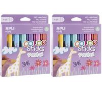 APLI Kids 18881 - Colore Sticks colori pastello - Tempere solide per bambini, 6 u. (Confezione da 2)