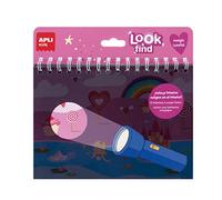 APLI Kids 19205 - Blocco Ricerca e Trova Mondo Incantato, Gioco di osservazione sul tema di un mondo fatato. Blocco a spirale di foglie illustrate con una lampada magica in carta. Ideale in viaggio.