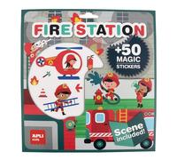 APLI Kids 19373 - Set di adesivi rimovibili con palcoscenico per bambini a partire da 3 anni a tema Fire Station