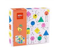 APLI Kids 19433 - Set di gommette geometriche emozioni con adesivi dal design divertente per completare le illustrazioni. A partire da 3 Anni.
