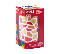 Apli Kids 19504 Rotolo di Adesivi con Forme a Mosaico, Colori Rosso, Arancione e Giallo, Adesivo Rimovibile