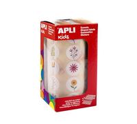 APLI Kids 19717 - Rotolo di gometscon a tema fiori selvatici, adesivi con adesivo permanente, 900 adesivi di fiori, ideale per scuole/asili o officine per bambini.