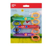 APLI Kids 20001 - Set di forbici creative per bambini in età prescolare 13,5 cm - Include forbici curve, dentate e zigzag - promuove la creatività nei bambini +4 anni - blister da 3 forbici