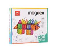 APLI Kids 20136 - Magnex Magnetic Building Set 36 Pezzi| Set 3D per Bambini 3+| Schede Geometriche Imantate Colorate | Giocattolo educativo a vapore per Creatività e Sviluppo Cognitivo