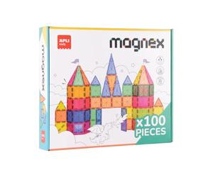 APLI Kids 20138 - Magnex Magnetic Building Set 100 Pezzi| Set 3D per Bambini 3+| Schede Geometriche Imantate Colorate | Giocattolo Educativo Steam per Creatività e Sviluppo Cognitivo