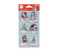APLI Kids 20221 - Adesivi natalizi - per decorare, modello palla di neve- adesivo permanente. Ideali per scrapbooking, decorazioni natalizie o fai da te