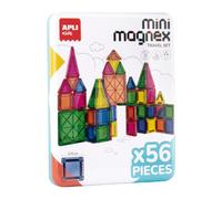 APLI Kids 20872 - Mini Magnex da viaggio, 56 pezzi magnetici | Set magnetico da costruzione con scatola metallica per creare figure e strutture a partire dai 3 anni