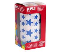 APLI Rotolo di gomets Blue STAR – 12,5/19,5 mm – adesivo permanente – 2.360 gomets per rotazione