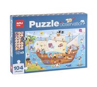 Apli Kids- Barco Barca, Pirata Puzzle Osservazione, 104 Pezzi, Multicolore, 17917