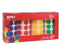 APLI Kids - Confezione da 4 rotoli di gomme rotondi, 20 mm, colori: blu, rosso, giallo e verde 7.080uds