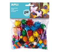 Apli Kids glitter pompon, colori assortiti (confezione da 78)
