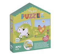 Apli Kids- My First Animali Puzzle con Gomets, Multicolore, M, 17656