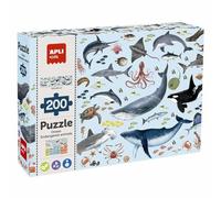 APLI Kids- Puzzle 200 Pezzi di Animali marini a Rischio di estinzione, Multicolore, 19696