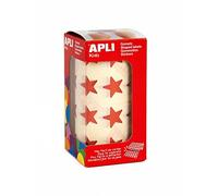 APLI Kids - Rotolo di gomets stella grande, rosso metallizzato