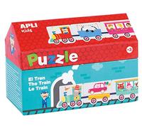 Apli Kids- Tren Puzzle Casetta, 20 Pezzi, Multicolore, 16485