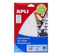 APLI Labels A5 Print&Write 13 x 50mm etichetta autoadesiva Bianco 680 pezzo(i)