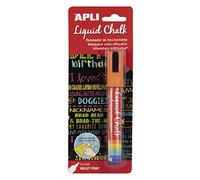 APLI - Liquid Chalk, Pennarelli a gesso liquido, cancellabili, punta rotonda da 5,5 mm, colore arancione, 1 pezzo
