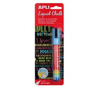 Apli - Liquid Chalk, Pennarelli a gesso liquido, cancellabili, punta rotonda da 5,5 mm, colore blu, 1 pezzo