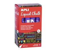Apli - Liquid Chalk, Pennarelli a gesso liquido, cancellabili, punta rotonda da 5,5 mm, colore lilla pastello, 12 pezzi