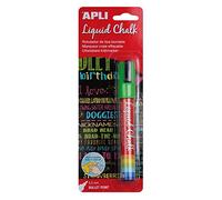 APLI - Liquid Chalk, Pennarello a gesso liquido, cancellabile, punta rotonda da 5,5 mm, colore verde, 1 pezzo