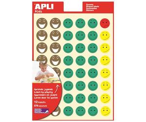 Apli Mr Smiley-Confezione da 12 fogli gomets