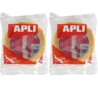 APLI - Nastro adesivo Sacchetto trasparente 19 mm x 66 m (Confezione da 2)