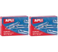 APLI Paper - Scatola Graffette magnetizzazione N2 32 mm 100 pezzi (Confezione da 2)