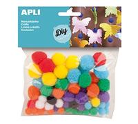 Pacchetto Appli di 78 pomponi - Misure di alimentazione Ø 8 mm, Ø 10 mm, Ø 12 mm, Ø 15 mm e Ø 20 mm - colori assortiti