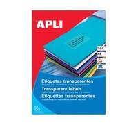 APLI 1225 - Transparente Etichette per stampanti laser e fotocopiatrici, 210 X 297 mm, 20 fogli