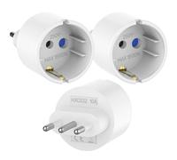 Aplimln 3 Pezzi Adattatore Spina Italia, Spina da Viaggio EU su IT (10A) Tipo L, Adattatore Schuko Italiana per Siria, Uruguay, Cile, Maldive