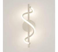 Aplique de pared, aplique de pared lineal en espiral, aplique de pared de metal blanco con pantalla acrílica, lámpara de pared de noche, apliques de pared LED modernos, lámparas de pared nórdicas senc