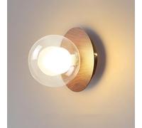 Aplique de pared de madera moderno de mediados de siglo, lámpara de pared vintage para pasillo, lámpara de pared rústica de granja, estilo bola blanca leche para baño, cocina, isla, pasillo, vestíbulo