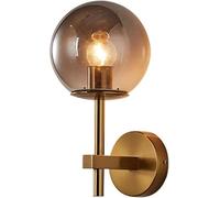Aplique de pared de mediados de siglo, estilo rústico de vidrio lechoso negro, lámpara de pared vintage dorada para baño, luz de tocador, vidrio ámbar gris ahumado, lámpara de pared para pasillo, dorm