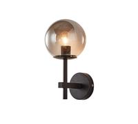 Aplique de pared de mediados de siglo, estilo rústico de vidrio lechoso negro, lámpara de pared vintage dorada para baño, luz de tocador, vidrio ámbar gris ahumado, lámpara de pared para pasillo, dorm