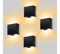 Aplique de Pared Interior, Aplique de Pared LED Blanco Cálido de 3000K, Moderno Aplique de Baño, Lámpara de Baño Para Dormitorio, 12 W(Negro 4)