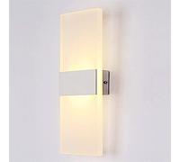 Aplique de pared LED minimalista de 12 W - Luminaria de acrílico y aleación de aluminio para decoración del hogar - Blanco cálido 3000 K, ideal para sala de estar, dormitorio, cocina y pasillo (negro)