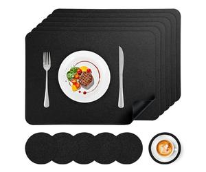 APLKER Tovagliette Americane Lavabili con Sottobicchieri Set di 6