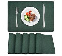 APLKER Tovagliette Americane lavabili,Set di 6 Tovaglietta Americana Bifacciale Antiscivolo Impermeabile Tovagliette Colazione Plastica Facile Pulire Tovagliette Americana (verde retrò, Set di 6)