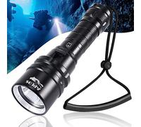 APLOS AP20 Torcia Subacquea LED Ricaricabile, 2000 Lumen torcia elettrica subacquea IPX8 Impermeabile lampada subacquea Fino a 100m Interruttore Magnetico a Scorrimento