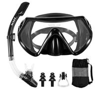 APLOS Set da snorkeling per adulti, con occhiali da snorkeling e boccaglio a secco, anti-appannamento, in vetro temperato, per snorkeling, nuoto e immersioni