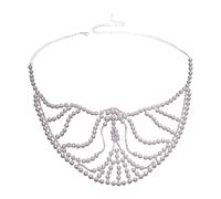 APLudoo Elegante strass mezzo viso regolabile Cosplay accessorio imitazione perle texture adatto per feste ed eventi donne banchetto