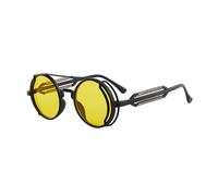 APLudoo Montatura Polarizzata Vintage Steampunk Occhiali Rotondi Lenti Colorate Occhiali Esterni Per Gli Uomini Donne Alla Moda, B