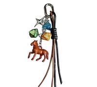 APLudoo Portachiavi creativo con dadi e ciondolo a forma di cavallo, elegante decorazione per interni auto, per stili individualistici in cerca di portachiavi unico a forma di cavallo