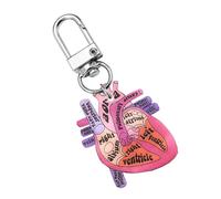 APLudoo Portachiavi portatile con organi umani a forma di cuore anatomia portachiavi leggero anelli accessorio per operatori sanitari regalo insegnante di biologia