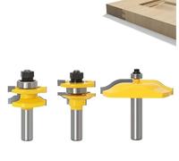 APLUS Set di 3 punte per fresa a scanalatura per lingua, gambo da 1,2 cm e guida Ogee e pannello rialzato Router Bit Set, fresa per legno per la lavorazione del legno