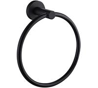 APLusee Anello portasciugamani nero opaco da parete, porta asciugamani per bagno, gancio rotondo da parete in acciaio inossidabile massiccio