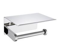 APLusee Porta carta igienica con ripiano per telefono cromato lucido, accessori da bagno in acciaio inox SUS 304, dispenser per rotolo di carta igienica da parete