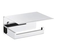 APLusee - Porta carta igienica con ripiano per telefono, cromato lucido, accessori da bagno in acciaio inox 304, dispenser per rotolo di carta igienica da parete