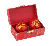 APLVFFZH 2 Palline da Massaggio per Allenamento delle Dita, Palline Rilassanti Baoding, Palline da Massaggio per Le Mani per Promuovere La Destrezza delle Dita, Fu Parola Rossa