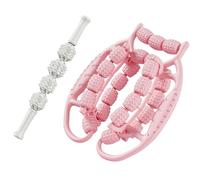 APLVFFZH 2 Pezzi Rullo Muscolare Pinza Circolare per Gambe Rilassante Manuale Strumento per Il Corpo E Bastone Flessibile Adatto per Fitness E Bodybuilding in, Rosa